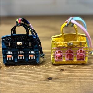 2 Colorful Miniature Bag Charms